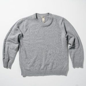 Think & Cozy Gray Knit L.L. Bean Crewneck Sweater